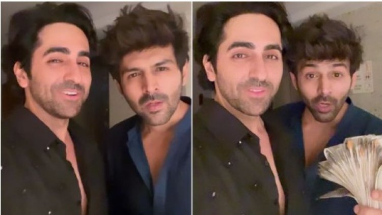 Kartik Aaryan shows off piles of cash he won at Ayushmann Khurrana’s Diwali party in HILARIOUS video -WATCH