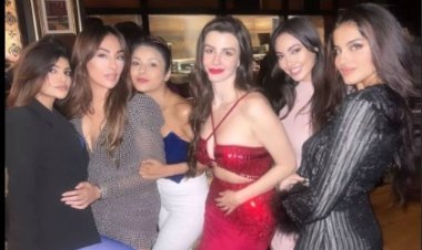 Giorgia Andriani Celebrates her birthday with Close Btown Friends; Looks Bombshell in Red Hot Dress