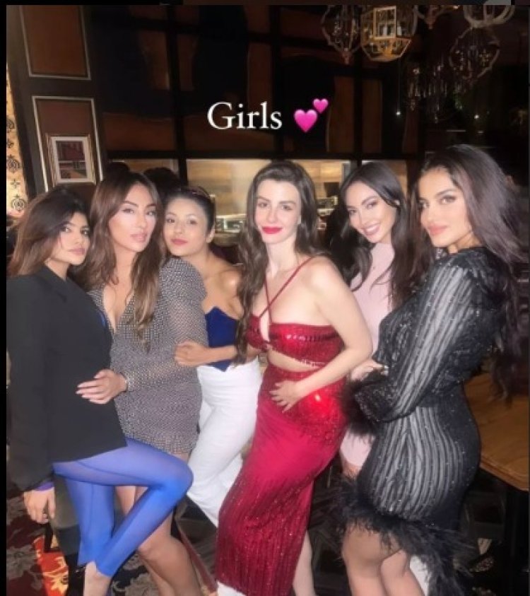 Giorgia Andriani Celebrates her birthday with Close Btown Friends; Looks Bombshell in Red Hot Dress