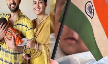 A Picture-Perfect Fan Moment - Ishita and Vatsal’s Little Dynamo, Vaayu, Waves the Flag for Team India