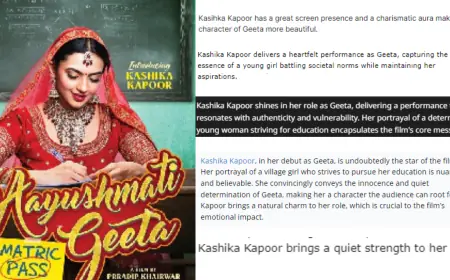 Kashika Kapoor Impresses Critics As Geeta In Her Big Bollywood Debut Film Aayushmati Geeta Matric Pass
